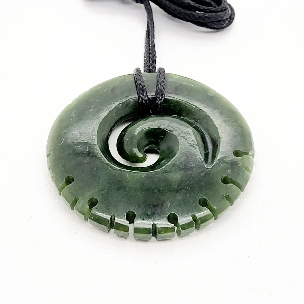 Pounamu Notched Koru Necklace - HPN105.59