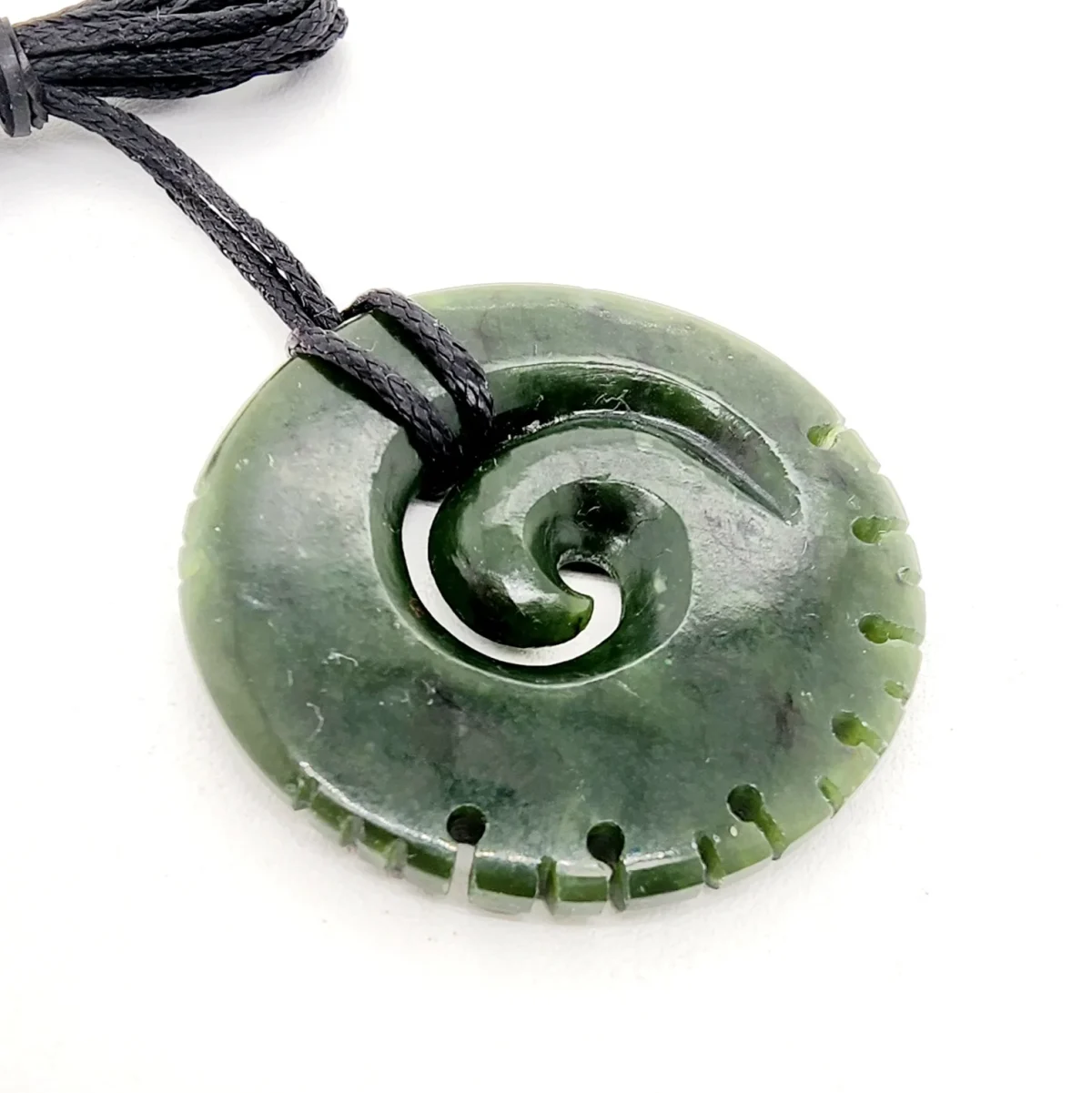 Pounamu Notched Koru Necklace - HPN105.59
