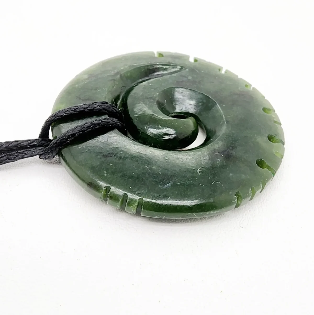 Pounamu Notched Koru Necklace - HPN105.59