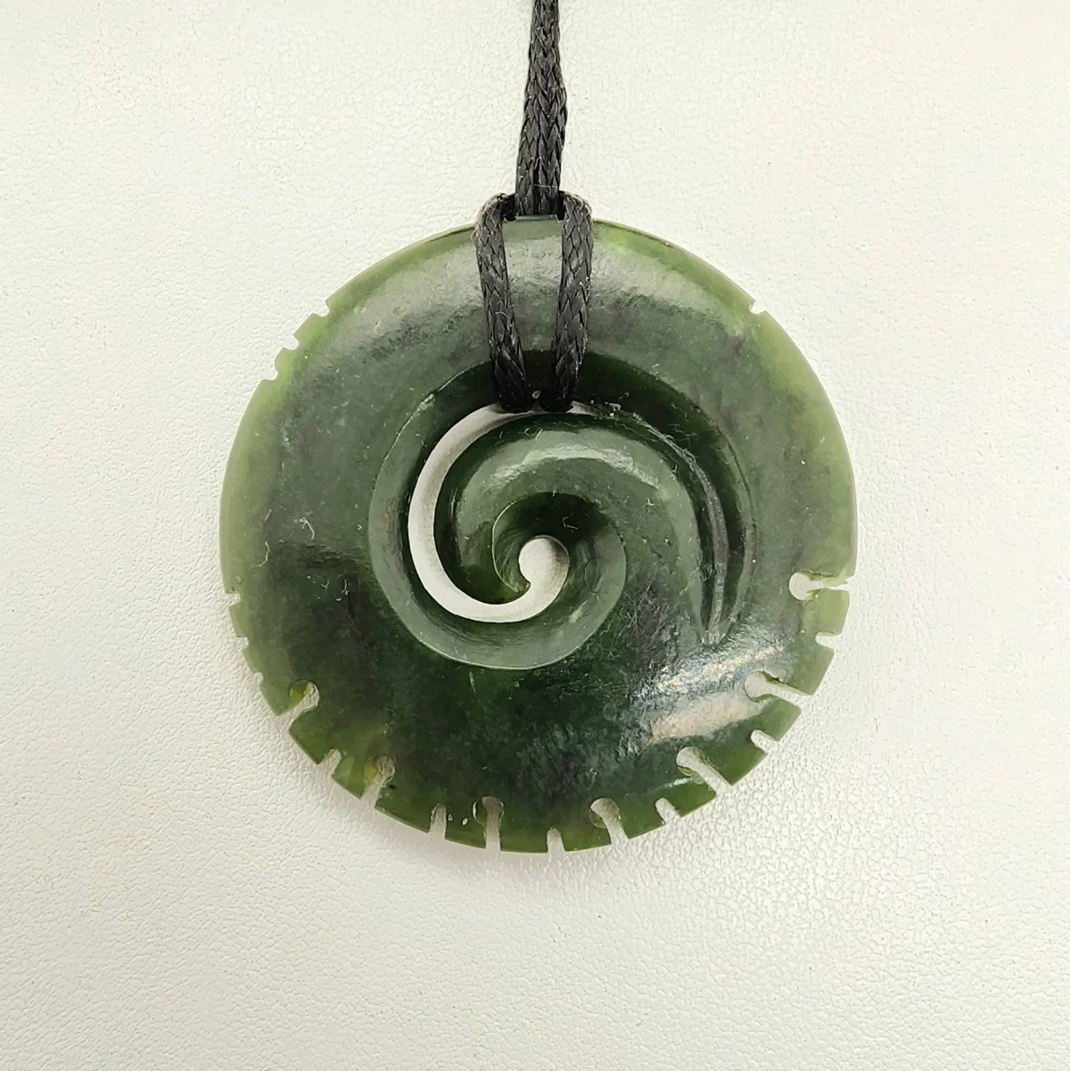 Pounamu Notched Koru Necklace - HPN105.59