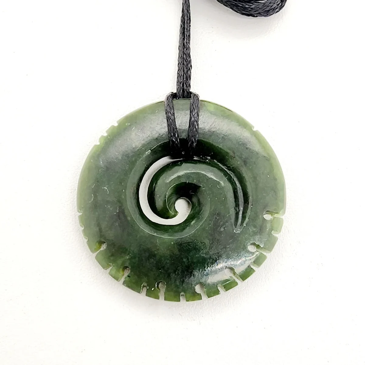 Pounamu Notched Koru Necklace - HPN105.59