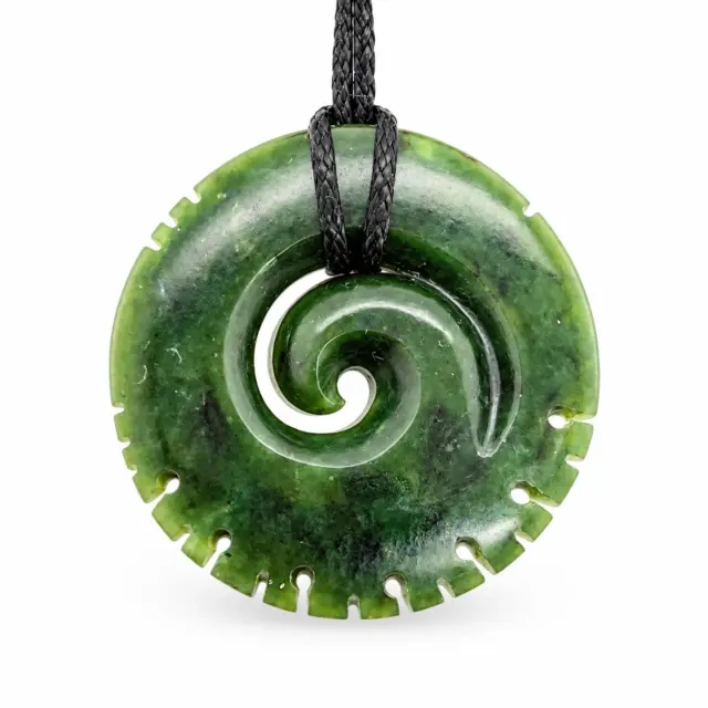 Pounamu Notched Koru Necklace - HPN105.59