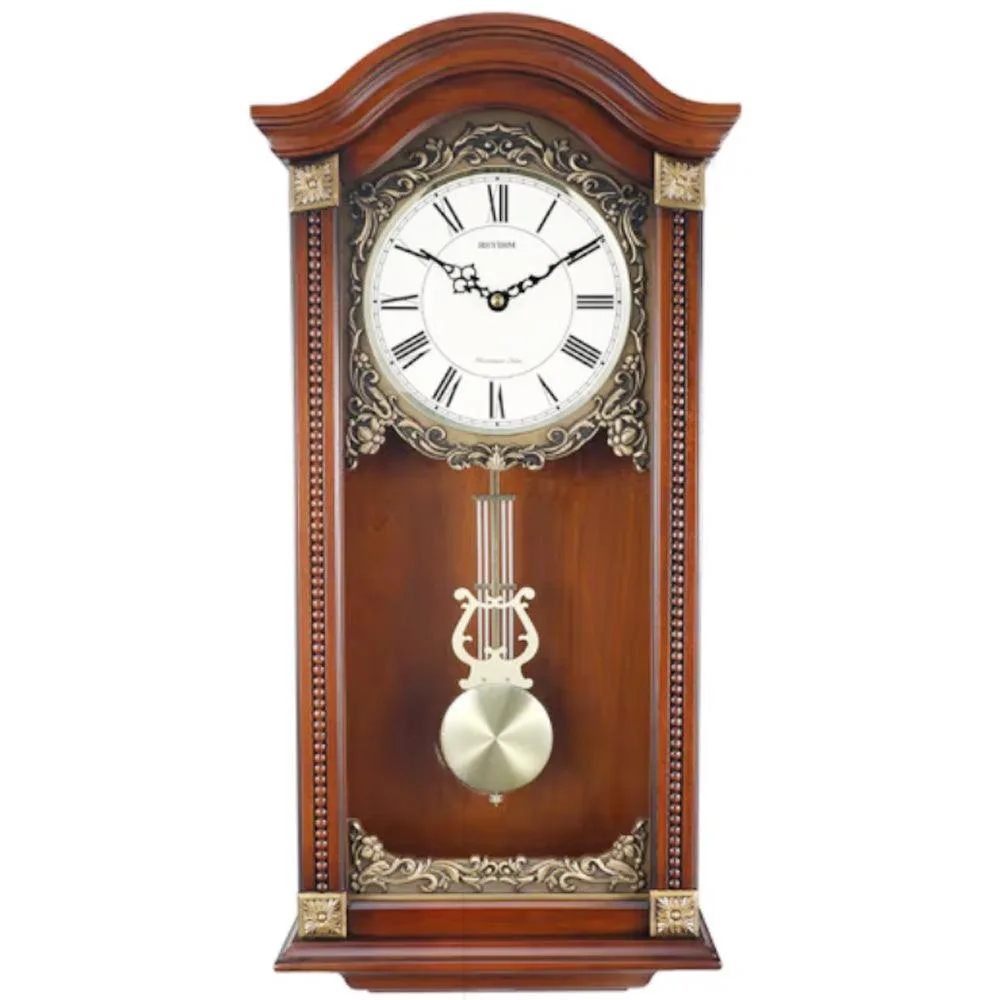 Rhythm Large Deluxe Wooden Pendulum Wall Clock With Westminster Chime - CMJ524NR06