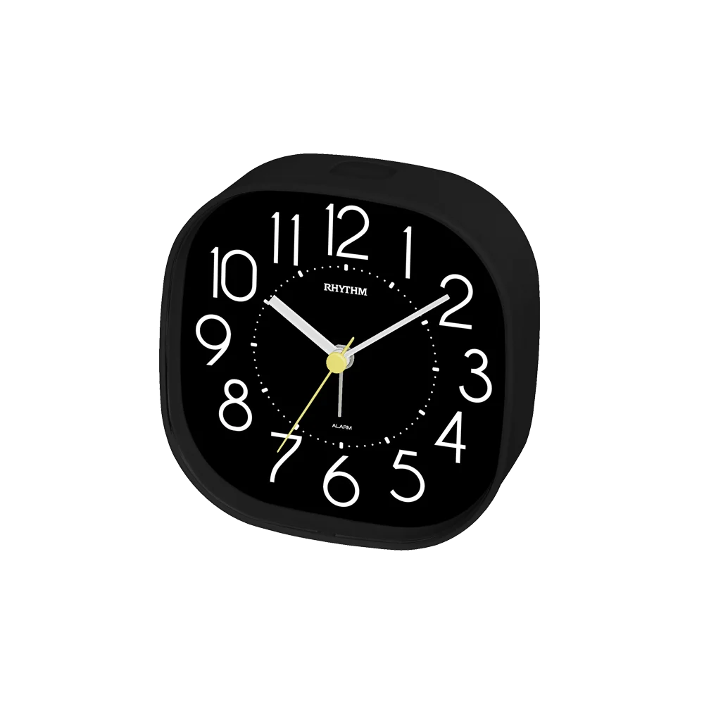 Rhythm Table Alarm Clock Black Dial Black Case - 8RE672WR02