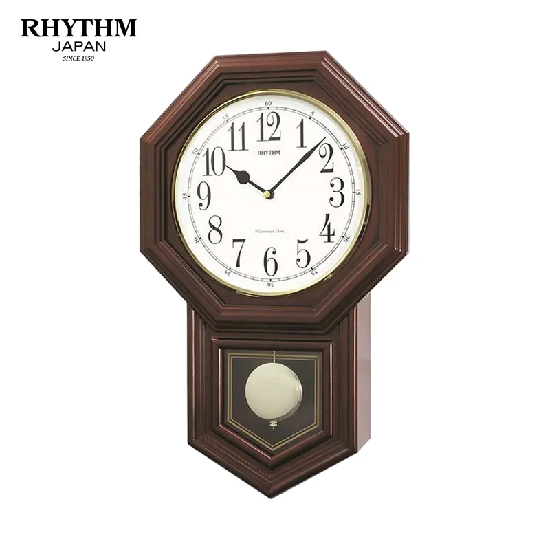 Rhythm Wooden Pendulum Wall Clock - CMJ501FR06