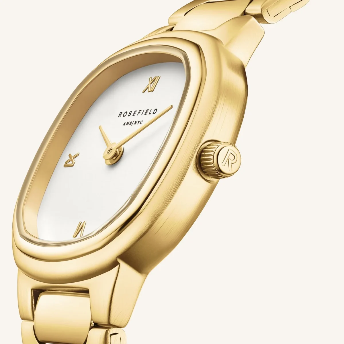 Rosefield Gaia XS Gold Women’s Watch – Petite Square Case Gold Bracelet Timepiece -  ORCGSG-OR04