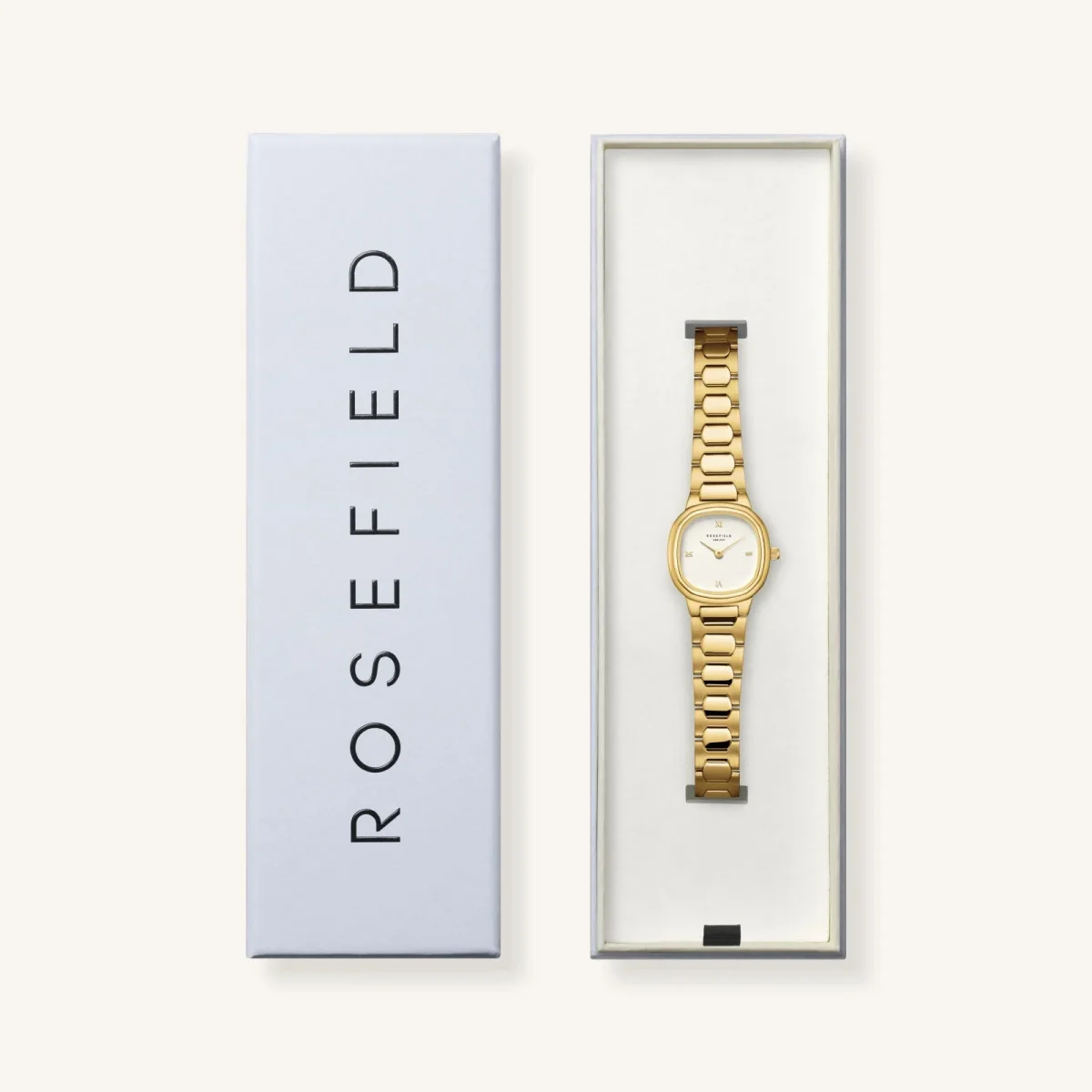 Rosefield Gaia XS Gold Women’s Watch – Petite Square Case Gold Bracelet Timepiece -  ORCGSG-OR04