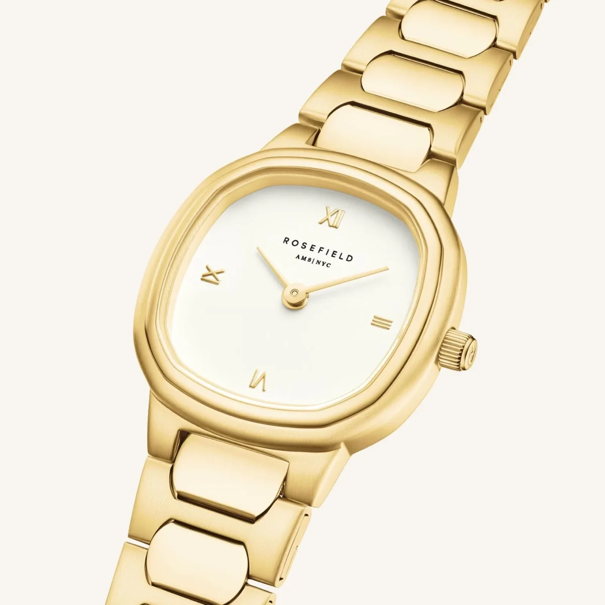 Rosefield Gaia XS Gold Women’s Watch – Petite Square Case Gold Bracelet Timepiece -  ORCGSG-OR04
