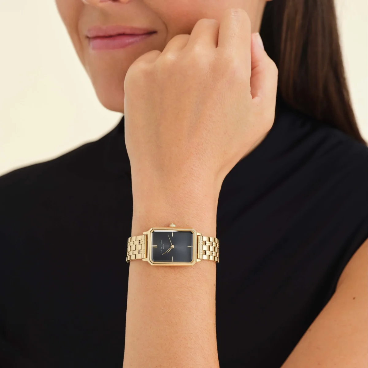 Rosefield Octagon Black Gold - OBSSG-O47