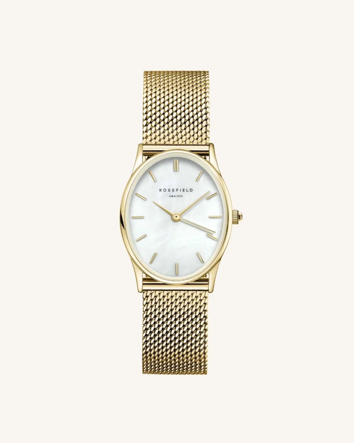 Rosefield Oval Pearl Gold Mesh - OWGMG-OV10