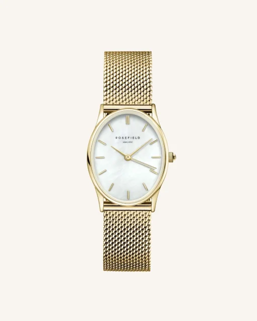 Rosefield Oval Pearl Gold Mesh - OWGMG-OV10