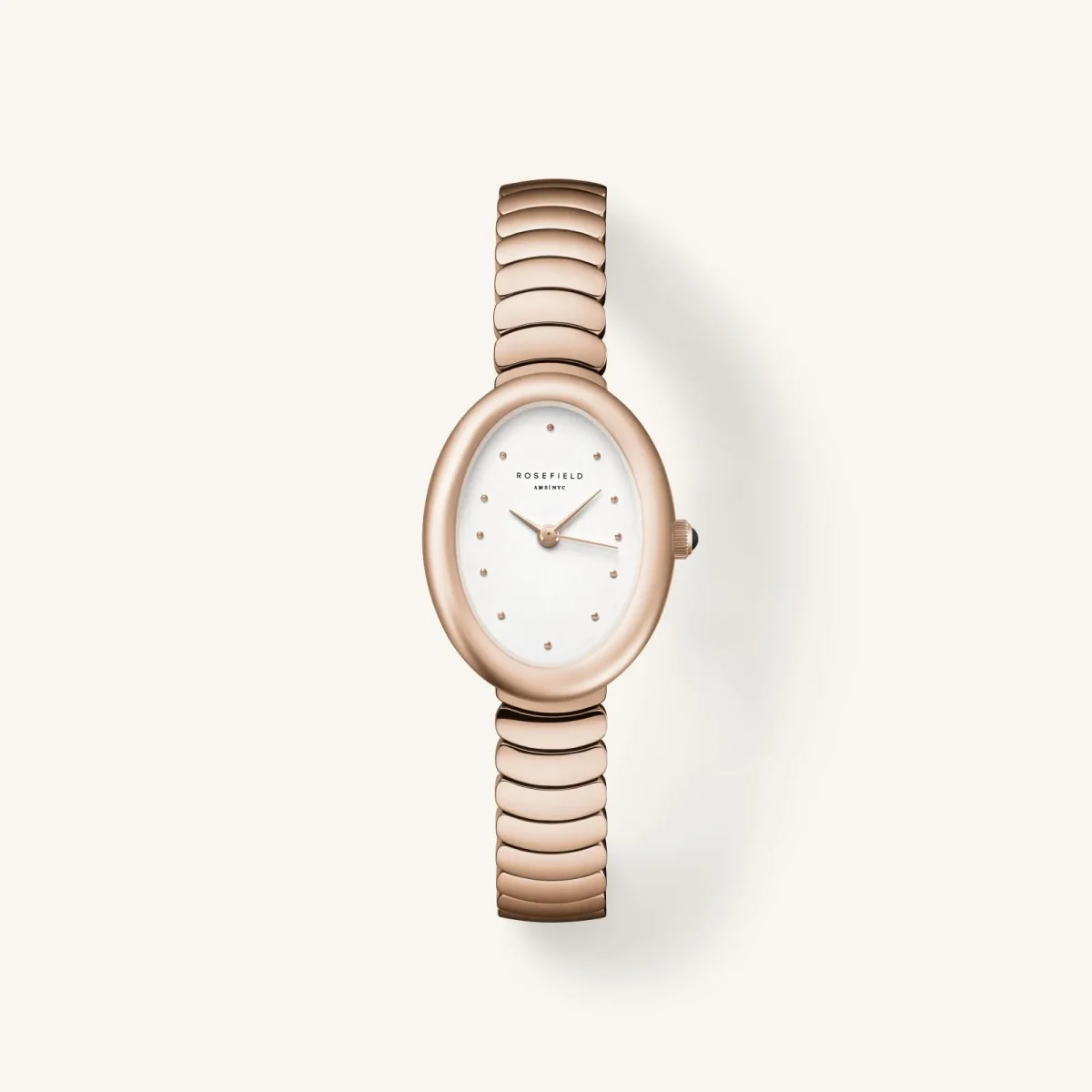 Rosefield Ovale Rose Gold Watch – Oval Case, Stainless Steel Bracelet - OVWRSR-OV21
