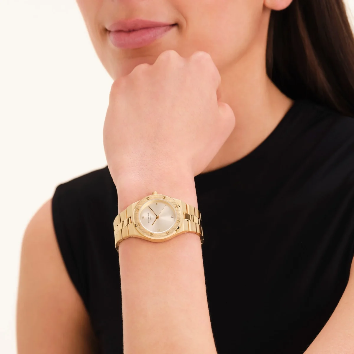 Rosefield Rose Gold Watch – Cream Sunray Dial Stainless Steel Strap - SPCGSG-SP01