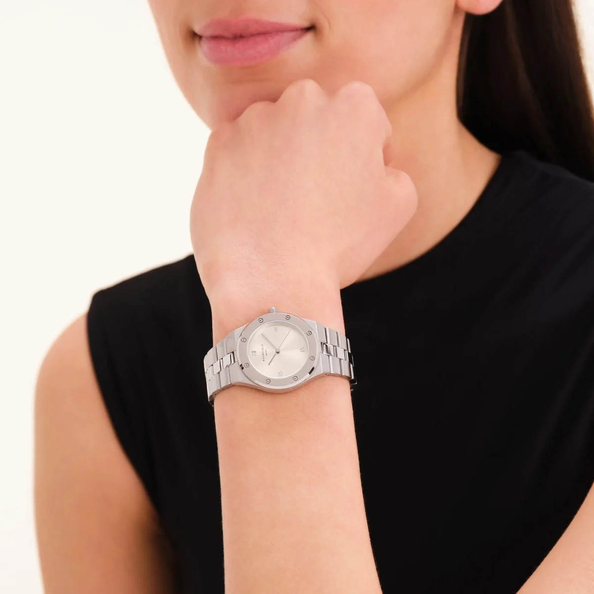 Rosefield Rose Silver Women’s Watch – Silver Stainless Steel Bracelet, Minimalist Dress Watch - SPCSSS-SP03