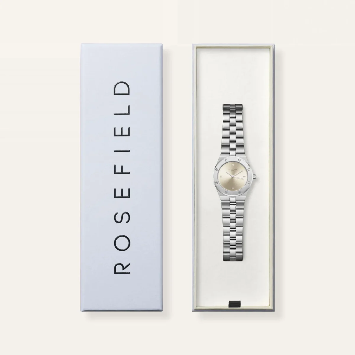 Rosefield Rose Silver Women’s Watch – Silver Stainless Steel Bracelet, Minimalist Dress Watch - SPCSSS-SP03