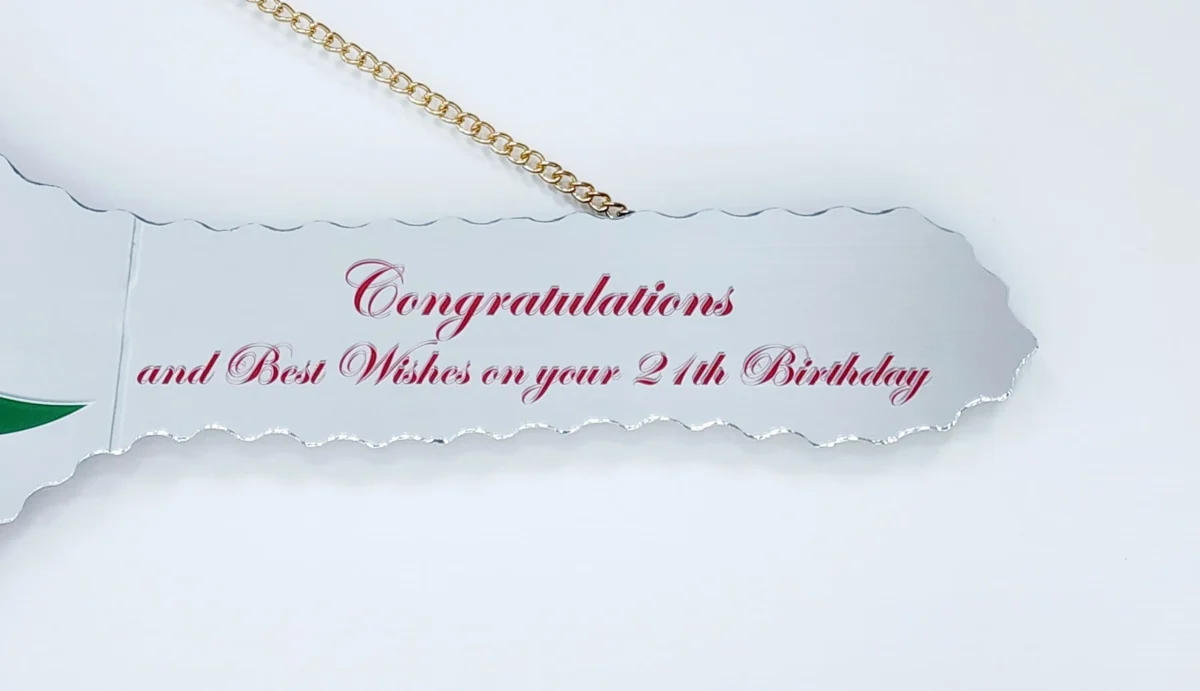 SAMOAN DESIGN MIRRORED / GLASS PHOTO 21ST BIRTHDAY KEY - SJ2408