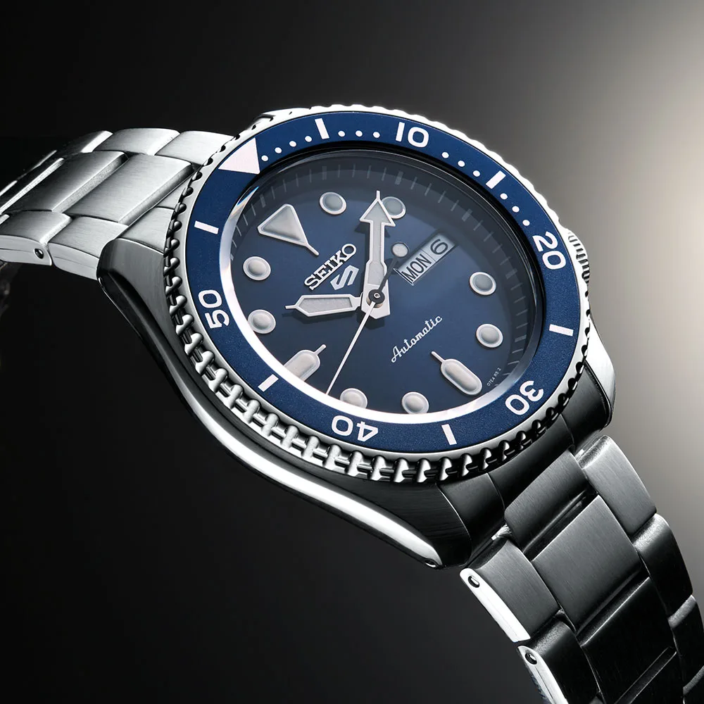 Seiko 5 Sports 100, Automatic Men's Watch Bluei Bezel Blue Dial - SRPD51K1
