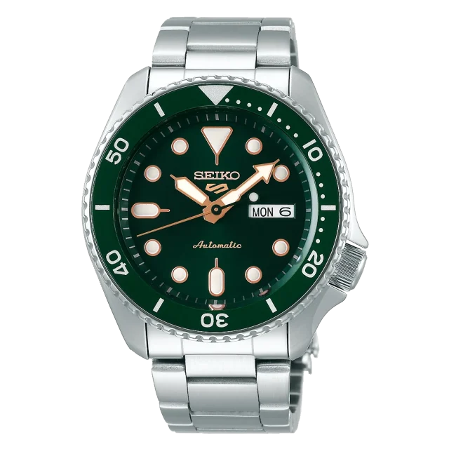 Seiko 5 Sports Automatic Watch SRPD63K – 42.5mm Green Dial, Stainless Steel Bracelet