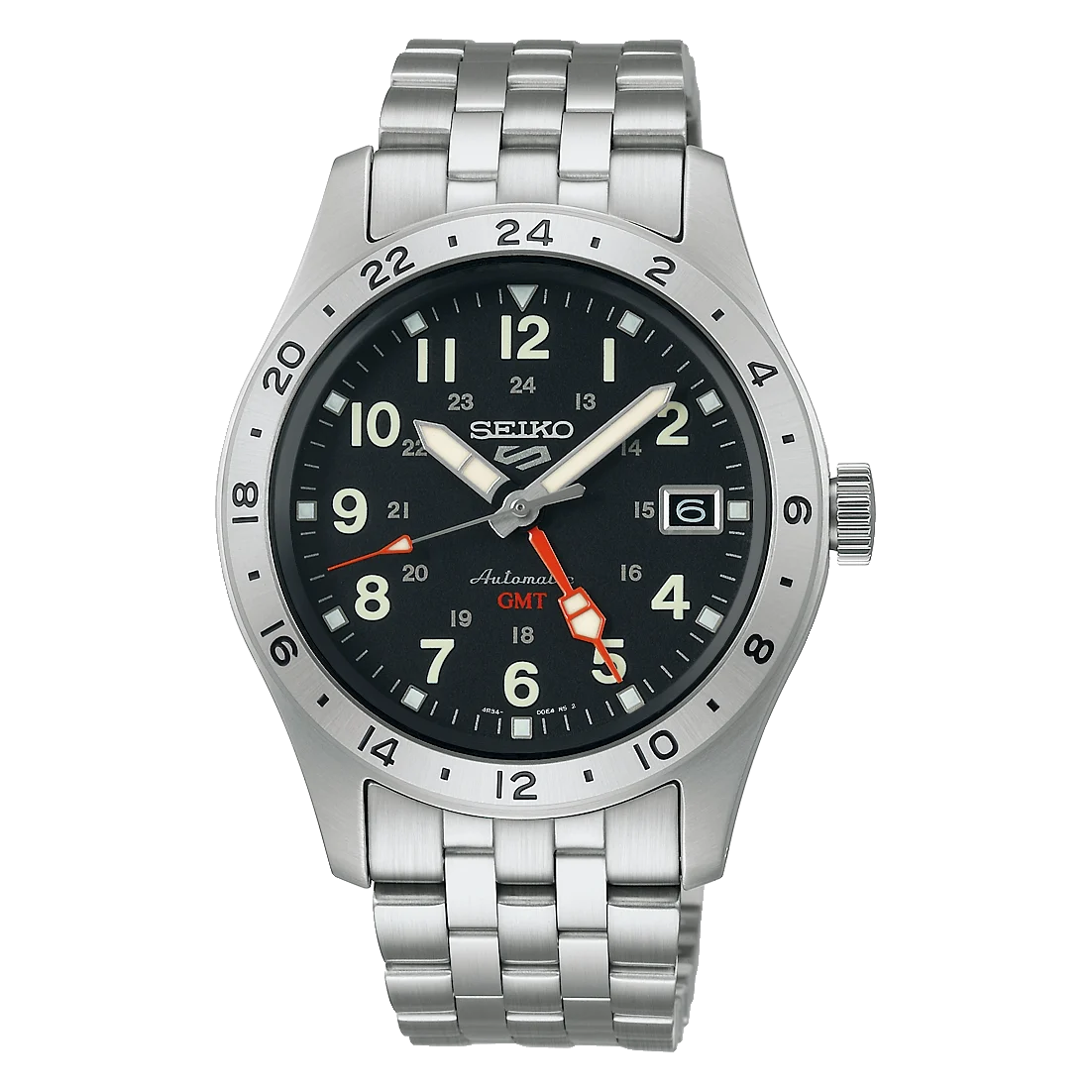 Seiko 5 Sports Field GMT Automatic Men’s Watch SSK023K1 Black Dial Stainless Steel