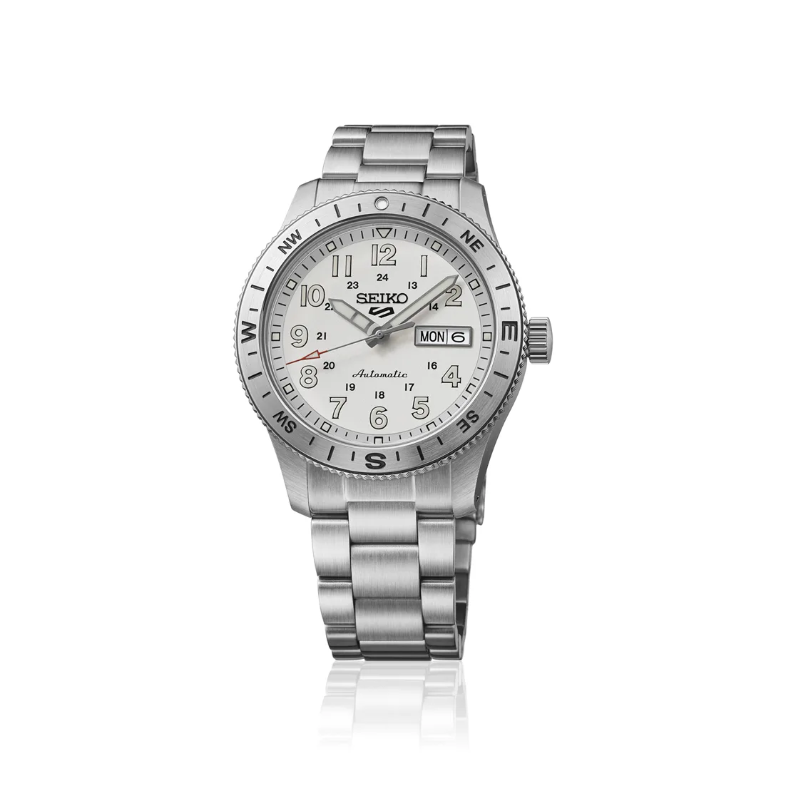 Seiko 5 Sports Field HDB007K1 Automatic Men's White Dial Compass Bezel Watch