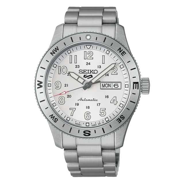 Seiko 5 Sports Field HDB007K1 Automatic Men's White Dial Compass Bezel Watch