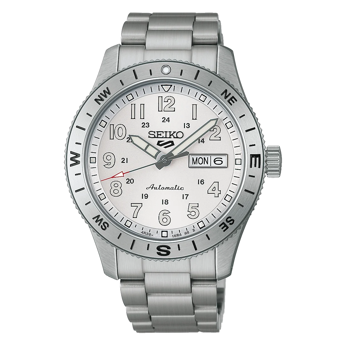 Seiko 5 Sports Field HDB007K1 Automatic Men's White Dial Compass Bezel Watch