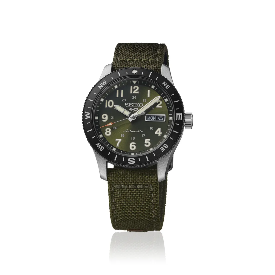 Seiko 5 Sports Field HDB008K1 Automatic Men's Green Dial Compass Bezel Watch