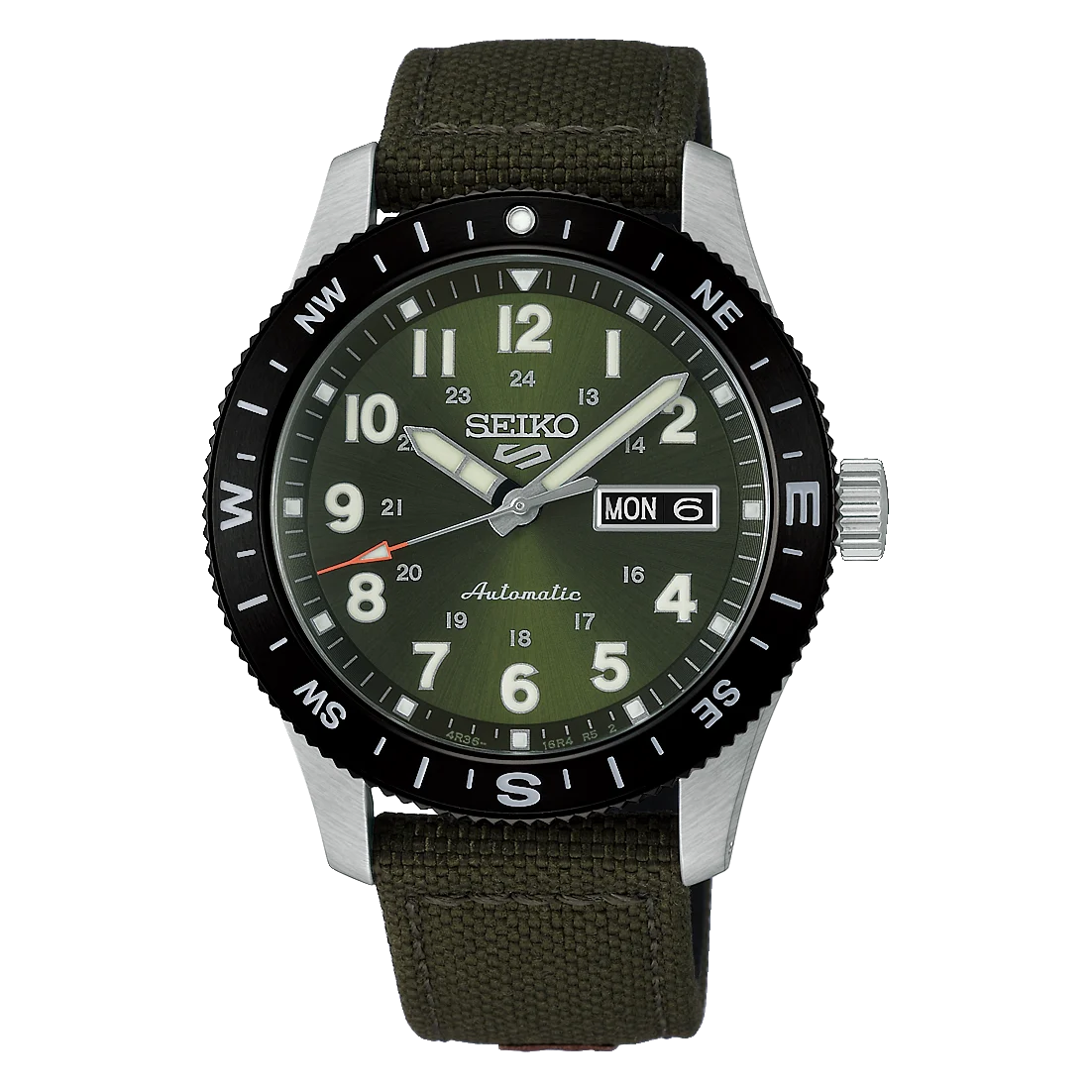 Seiko 5 Sports Field HDB008K1 Automatic Men's Green Dial Compass Bezel Watch