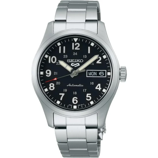 Seiko 5 Sports ‘In the metal’ Midfield Automatic Black Dial Steel Bracelet Watch SRPJ81K1