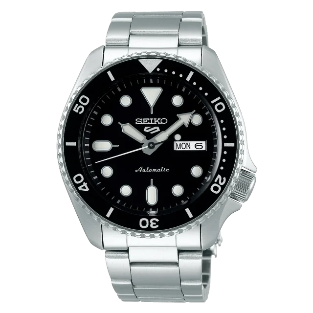 Seiko 5 Sports SRPD55K1 Automatic Watch – 42.5mm Stainless Steel, Black Dial, Day/Date, 100 m Water Resistant