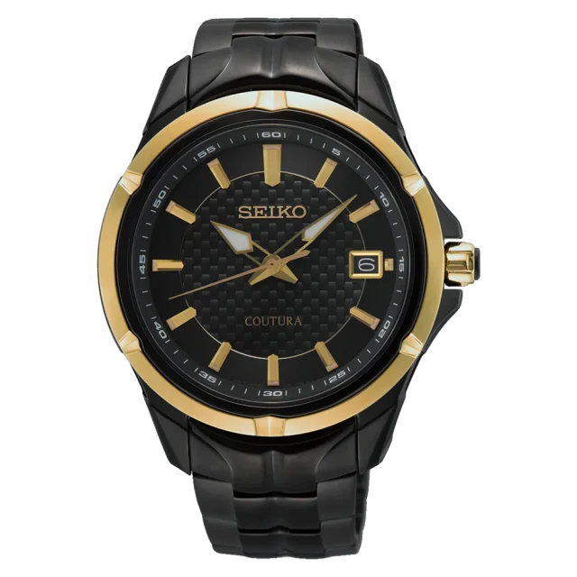 Seiko Coutura Quartz 100M WR Black Case, Strap & Dial Watch - SUR598P