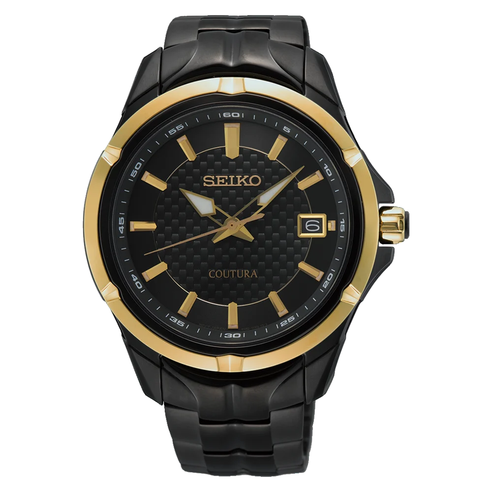 Seiko Coutura Quartz 100M WR Black Case, Strap & Dial Watch - SUR598P