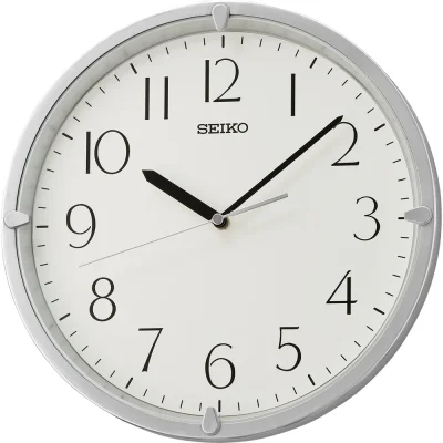 Seiko Decorator Silver Case White Dial Wall Clock - QHA007-S