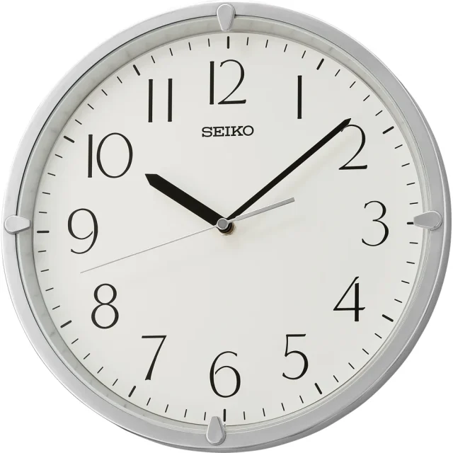 Seiko Decorator Silver Case White Dial Wall Clock - QHA007-S