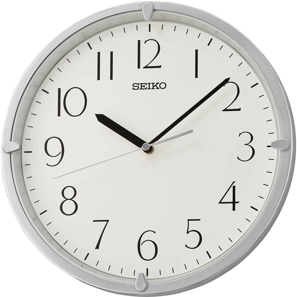 Seiko Decorator Silver Case White Dial Wall Clock - QHA007-S