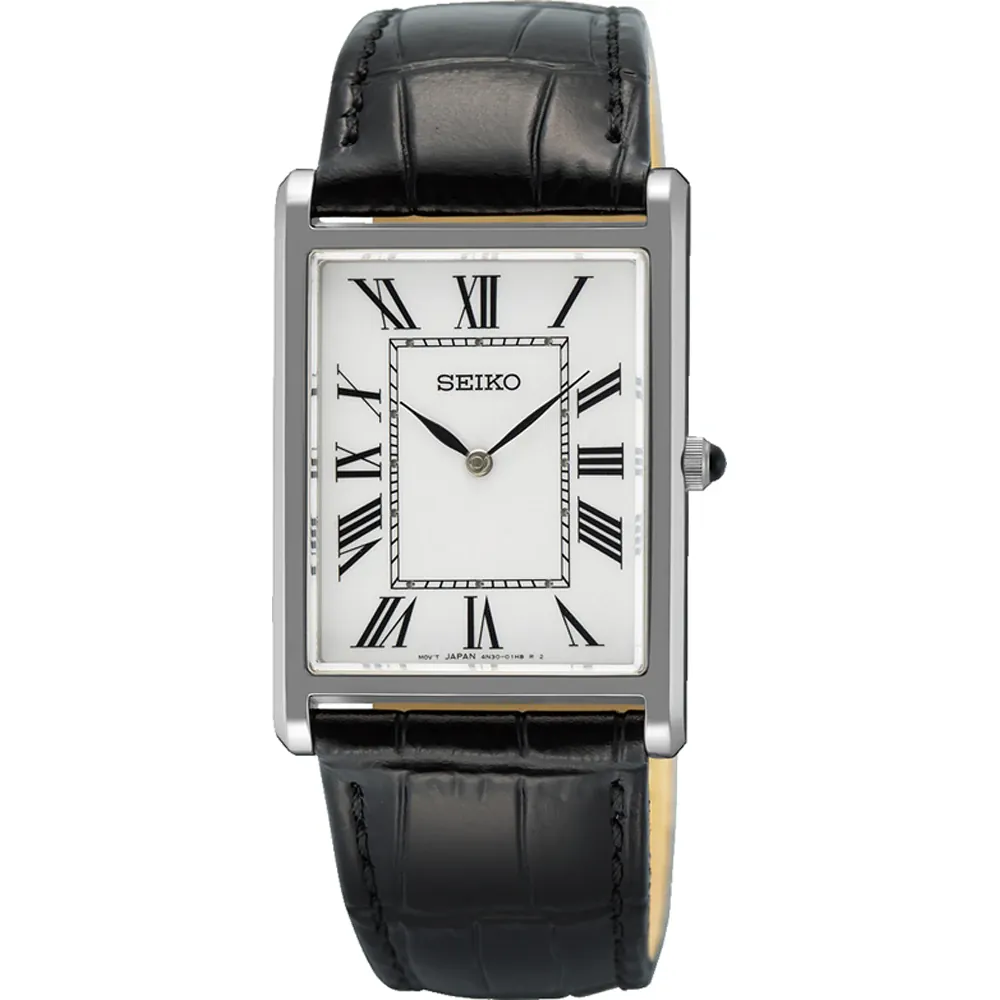 Seiko Gents Classic Square Face 29mm Wide Quartz Watch - SWR103P1