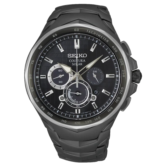 Seiko Gents Coutura Solar Chronograph Gunmetal Colour - SSC755P1