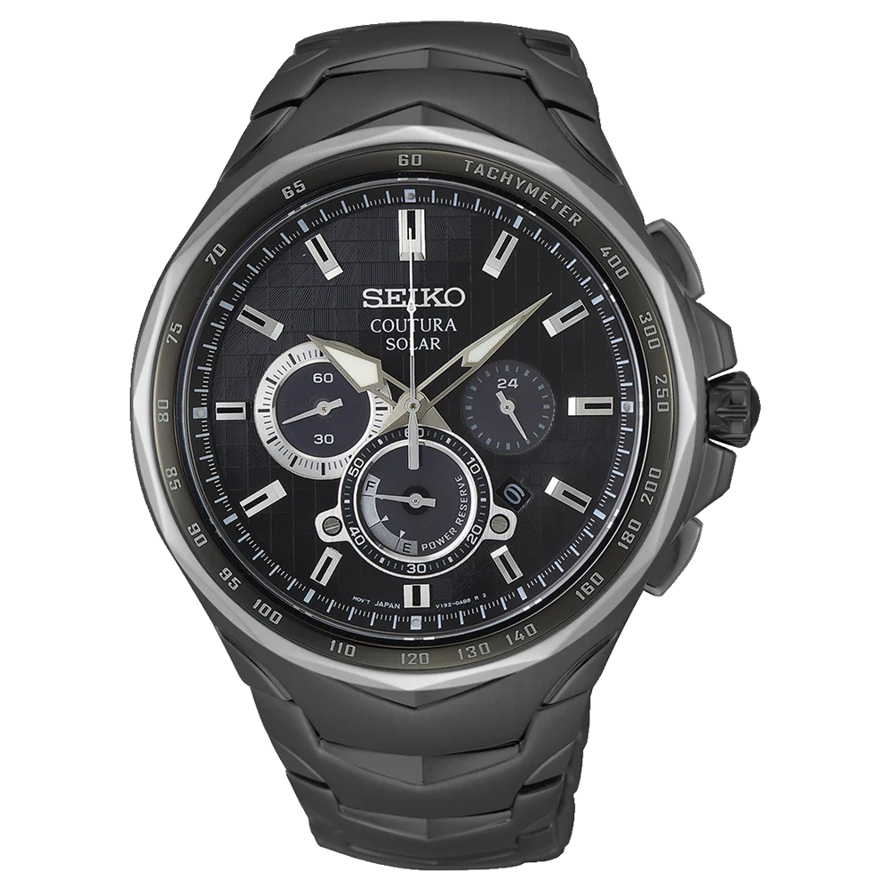 Seiko Gents Coutura Solar Chronograph Gunmetal Colour - SSC755P1