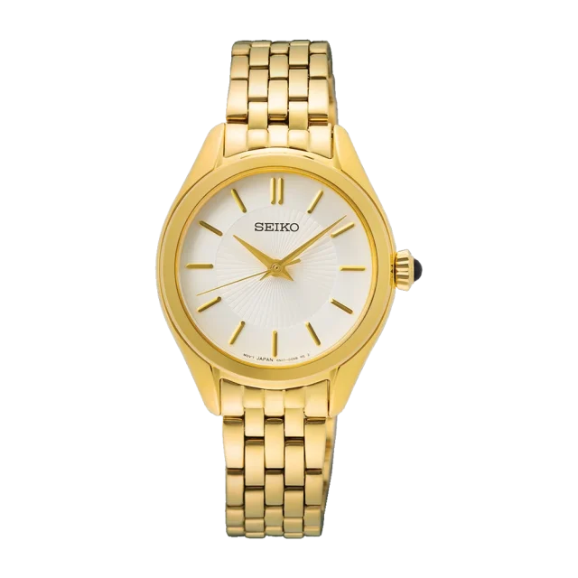 Seiko Ladies Daywear Quartz Gold Case & Band Watch - SUR538P1
