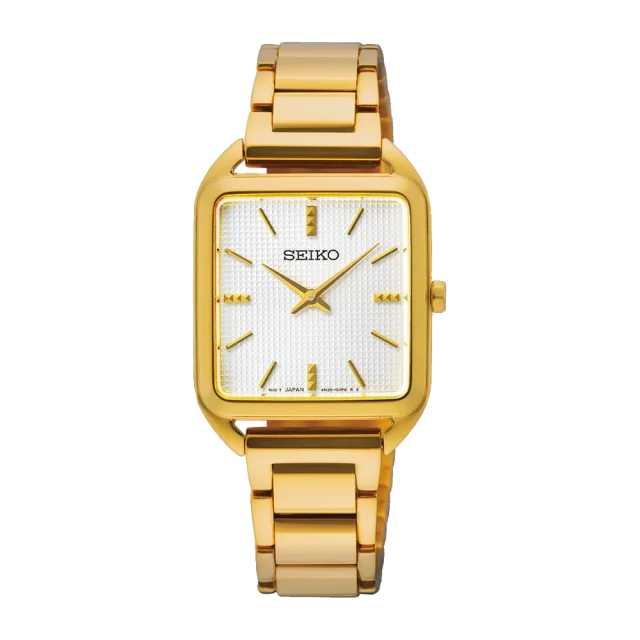 SEIKO Ladies Gold Tone Sqaure Face Dress Watch - SWR078P1