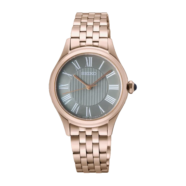 Seiko Ladies Rose Gold Satin Finish Dial Classic Watch - SUR614P1