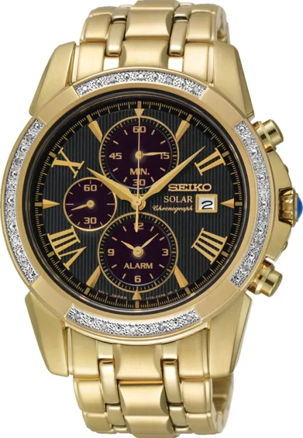 Seiko Le Grand Sport Gold Tone Mens Chronograph Watch - SSC314