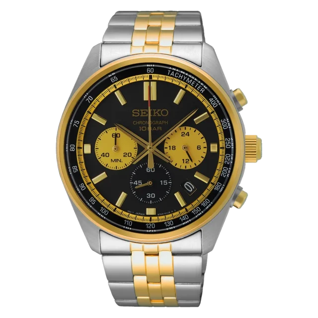 Seiko Men's Chronograph Two-Tone Quartz Analog Multicolour Dial - SSB430P1
