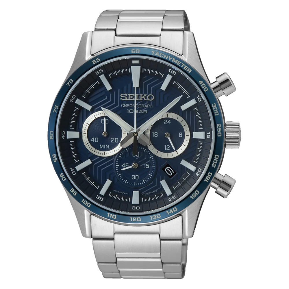 Seiko Men's Dress Watch Blue Dial Stainles Steel Case & Band 100m WR - SSB445P1