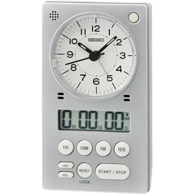 Seiko Multi Function Silver Colour Table Clock