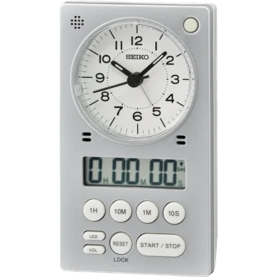 Seiko Multi Function Silver Colour Table Clock