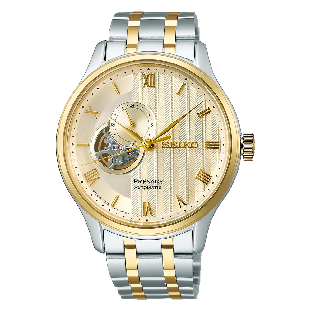 SEIKO Presage "Japanese Zen Garden" Automatic Gold-Tone Sand Dial Watch - SSA464J