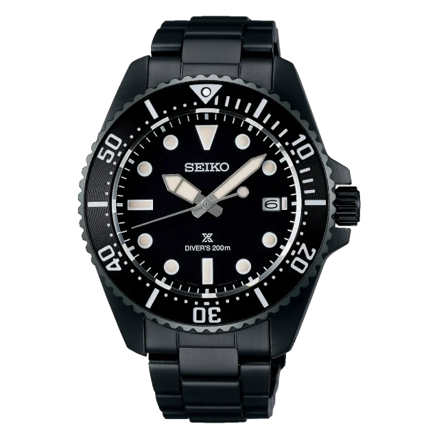 SEIKO Prospex Solar Divers 41mm in All Black Watch - SNE599P1
