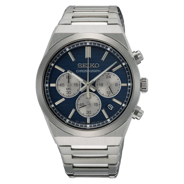Seiko Quartz Gents Chronograph 100m WR Stainless Steel Case & Band Watch - SSB453P1