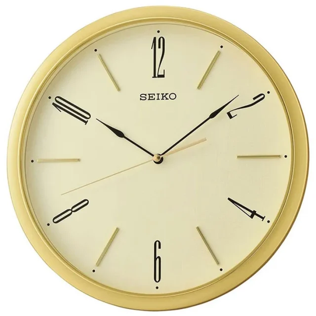 Seiko QXA725G Gold Case White Dial Decorative Wall Clock